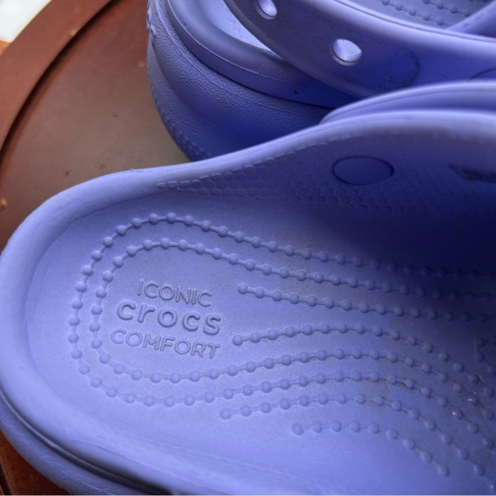Crocs Kids Platform Clogs Lavender Purple | Size J1 | Jellyfish Charm - Picture 9 of 10